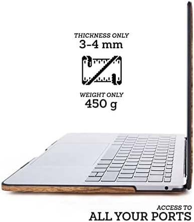 Woodwe® Macbook Macbook Macbook להגנה | תואם לאוויר 13 עם מזהה מגע | דגם: A1932/A2179/A2337 | עץ אגוז אמיתי